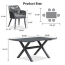 PURPLE LEAF 11/9/7 Pieces Outdoor Dining Set PE Rattan Outdoor Patio Furniture Set Grey