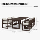 PURPLE LEAF Caesar Outdoor Dining Set Aluminum Luxury Patio Furniture Table and Chairs Set with Olifen Removable Thick Cushion and Pillow Patio Dining Sets for Garden Deck