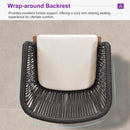 PURPLE LEAF Patio Dining Set with Sunbrella Fabric Cushions and Aluminum Table All-Weather Wicker Patio Table Set for Deck