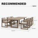 PURPLE LEAF Caesar Outdoor Dining Set Aluminum Luxury Patio Furniture Table and Chairs Set with Olifen Removable Thick Cushion and Pillow Patio Dining Sets for Garden Deck