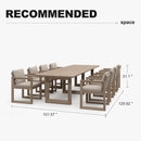 PURPLE LEAF Caesar Outdoor Dining Set Aluminum Luxury Patio Furniture Table and Chairs Set with Olifen Removable Thick Cushion and Pillow Patio Dining Sets for Garden Deck