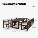 PURPLE LEAF Caesar Outdoor Dining Set Aluminum Luxury Patio Furniture Table and Chairs Set with Olifen Removable Thick Cushion and Pillow Patio Dining Sets for Garden Deck