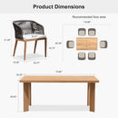 PURPLE LEAF Patio Dining Set with Sunbrella Fabric Cushions and Aluminum Table All-Weather Wicker Patio Table Set for Deck