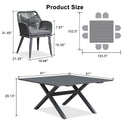 PURPLE LEAF 11/9/7 Pieces Outdoor Dining Set PE Rattan Outdoor Patio Furniture Set Grey