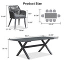 PURPLE LEAF 11/9/7 Pieces Outdoor Dining Set PE Rattan Outdoor Patio Furniture Set Grey