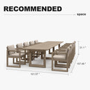 PURPLE LEAF Caesar Outdoor Dining Set Aluminum Luxury Patio Furniture Table and Chairs Set with Olifen Removable Thick Cushion and Pillow Patio Dining Sets for Garden Deck