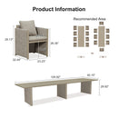 PURPLE LEAF Sanori Patio Dining Set Modern Large Weather-Resistant Table and Aluminum Chairs with Cushions for Garden Beige