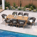 PURPLE LEAF Patio Dining Set with Sunbrella Fabric Cushions and Aluminum Table All-Weather Wicker Patio Table Set for Deck