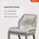 PURPLE LEAF 2 Pieces  Sunbrella Patio Dining Chairs with All-Weather Wicker Back and Comfortable Cushions for Deck, Garden, Kitchen