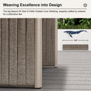 PURPLE LEAF patio set aluminum frame with woven Olefin webbing detail.