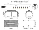 PURPLE LEAF Grey Hardtop Gazebo with Heavy Duty Galvanized Steel Double Roof with String Lights-clear