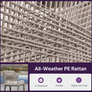 PURPLE LEAF Bar Stools Set of 4 Outdoor Aluminum Barstools with Back Modern Wicker Rattan Boho Garden Pool Patio Bar Chairs