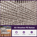 PURPLE LEAF Bar Stools Set of 4 Outdoor Aluminum Barstools with Back Modern Wicker Rattan Boho Garden Pool Patio Bar Chairs