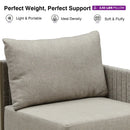 PURPLE LEAF Sanori Symmetrical Patio Conversation Set with Beige Ottoman and Cushions for Backyard or Porch