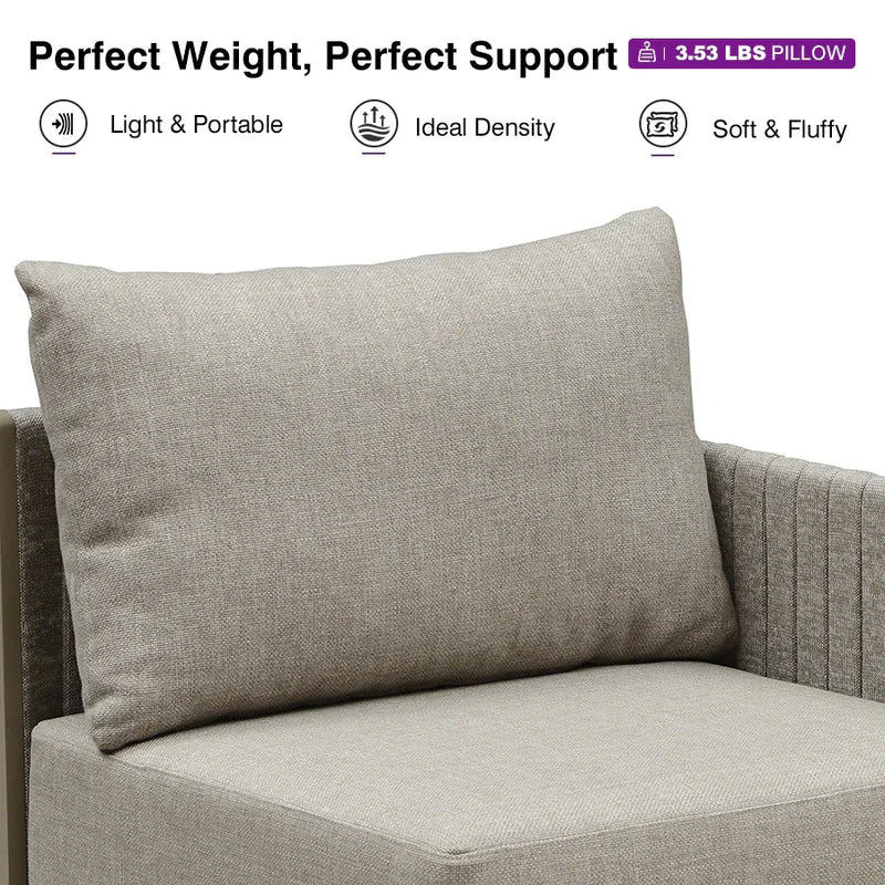 PURPLE LEAF Sanori Classical without Table Patio Conversation Set with Beige Ottoman and Cushions for Backyard or Porch