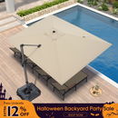 PURPLE LEAF Patio Outdoor Large Umbrella Square and Rectangular Cantilever Yard Sun Umbrellas