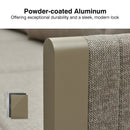 PURPLE LEAF Sanori Symmetrical Patio Conversation Set with Beige Ottoman and Cushions for Backyard or Porch