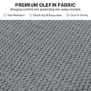 PURPLE LEAF Sanori Classical with Table Patio Conversation Set with Grey Ottoman and Cushions for Poolside Graden