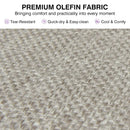 PURPLE LEAF Sanori Classical without Table Patio Conversation Set with Beige Ottoman and Cushions for Backyard or Porch