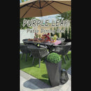 PURPLE LEAF Patio Dining Sets with Aluminum Frame Table & Handwoven Wicker Chairs Grey