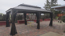 OPEN BOX I PURPLE LEAF Outdoor Hardtop Gazebo for Garden Bronze Double Roof Aluminum Frame Pavilion