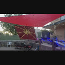 PURPLE LEAF Double Top 9 / 10 / 11 / 12 ft Square Outdoor Umbrellas with Lights