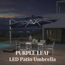 Clearance - PURPLE LEAF OPEN BOX Round Outdoor Umbrellas with Lights