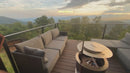 PURPLE LEAF Sanori L-shaped Patio Conversation Set with Grey Ottoman and Cushions for Poolside Graden
