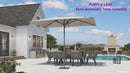 PURPLE LEAF Semi-Auto Outdoor Market Table Umbrella with Heavy-Duty Fabric