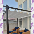 PURPLE LEAF Bronze Pergola Outdoor Retractable Metal Pergola with Canopy with Shade Cover With Curtains