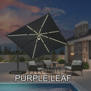 PURPLE LEAF LED Economical 10ft Patio Umbrellas Outdoor Umbrella with Lights