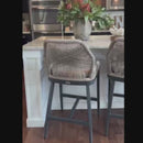 PURPLE LEAF Bar Stool Set of 2, Modern Counter Stool & Bar Stools with Cushions, Isand Bar Stools.