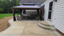 PURPLE LEAF Hardtop Gazebo for Patio Wood Grain Galvanized Steel Frame Awning with Netting