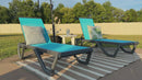 PURPLE LEAF Outdoor Chaise Lounge Patio Chair 5 Positions Adjustable Aluminum Frame with Textilene Seat Lightweight and Durable Pool Chaise Lounge for Patio Poolside Beach Yard