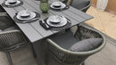 PURPLE LEAF Patio Dining Sets with Aluminum Frame Table & Handwoven Wicker Chairs Grey