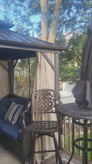 PURPLE LEAF  Outdoor Hardtop Gazebo Bronze Aluminum Frame Galvanized Steel Double Roof with Curtains and Netting for Patio Desk Backyard