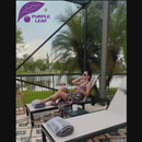 PURPLE LEAF Patio Tanning Chaise Lounge Chair Set with Face Down Hole