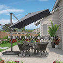 PURPLE LEAF Economical Square Outdoor Patio Umbrella Rectangle Cantilever Umbrella