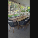 PURPLE LEAF Teak Patio Dining Set with Cushions and Pillow All-Weather Wicker Patio Table Set for Garden, Deck, and Yard