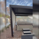 PURPLELEAF Outdoor Louvered Pergola Roller Blinds with Thermal Insulated, UV Protection Waterproof Fabric, Privacy Protection for Bronze Pergola, Easy to Install