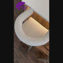 PURPLE LEAF Outdoor Bar Stools Set of 2 Modern Olefin Upholstered Barstools with Back and Armrest Bar Chairs for Garden Kitchen Island