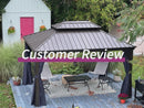 PURPLE LEAF Outdoor Hardtop Gazebo for Garden Bronze Double Roof Aluminum Frame Pavilion