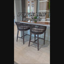PURPLR LEAF Bar Stools Chair Set of 2, Rattan and Aluminum Frame with Comfortable Cushion