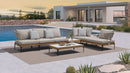 PURPLE LEAF Melben Patio Conversation Set Light Grey Outdoor Aluminum Modern Wicker Sofa Chairs Sets for Balcony Yard Porch