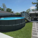 PURPLE LEAF Modern Gazebo Grey Hardtop Galvanized Steel Double Roof White Aluminum Poles with Curtains and Netting with Lights-clear