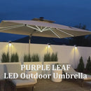 PURPLE LEAF Rectangle Outdoor Patio Umbrellas with Lights