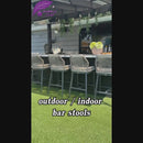 PURPLE LEAFOutdoor Bar Stool Set of 6，Wicker Chairs Bar Chairs with Cushion，All-Weather Patio Furniture kitchen stools