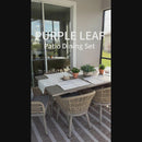 PURPLE LEAF 10/8/6 Pieces Outdoor Dining Set with Patio Aluminium Dining Table Rattan Chairs for Kitchen Champagne