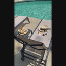 PURPLE LEAF Outdoor Textilene Chaise Lounge with Wheels for Outside Aluminum Patio Lounge Chair with 5 Adjustable Position Recliner for Patio, Beach, Yard, Pool, Side Table Included