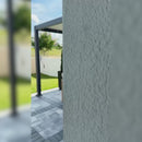 PURPLE LEAF Caesar Outdoor Louvered Pergola Patio Sun Shade Shelter with Adjustable Hardtop Patio Pergola Gray Frame White Roof